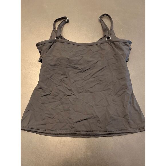 Kenneth Cole Reaction Women's Dark Black Tankini Top Size S - Picture 3 of 5